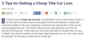 Tips that Can Help Borrowers Handle Utah Title Loans a Lot Better